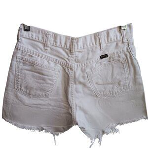 26" Vintage Wrangler White Denim Cutoff Shorts Womens Boys 16 USA Made Frayed He